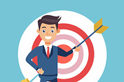 Man in suit holding arrow, a Person Illustration by SouravDesign (Thumbnail 1 of 3)