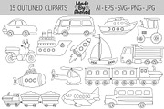 Transportation Clipart Doodles, a Transportation Illustration by Lamia Emad (Thumbnail 3 of 4)