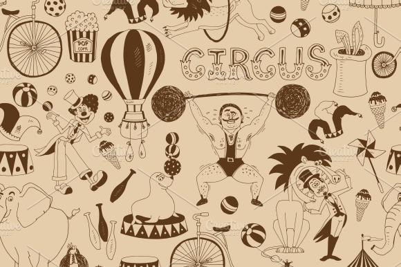 Retro Seamless Circus Background