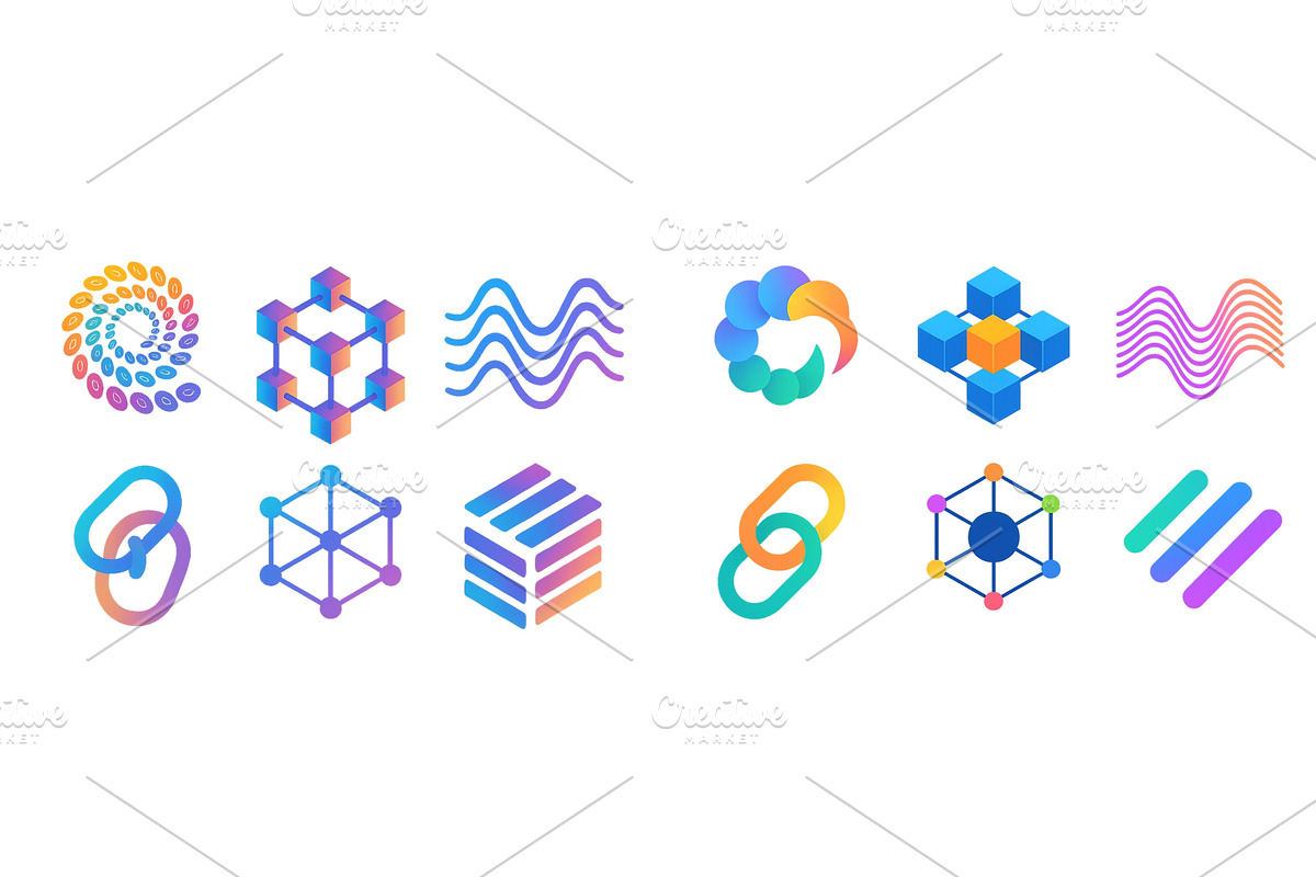 Colorful abstract icons representing, an Illustration by ZinetroN