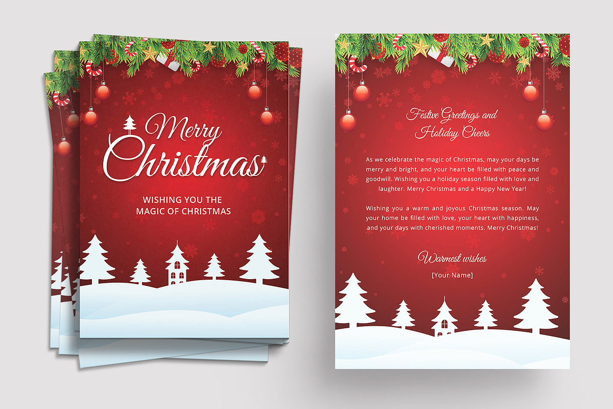 Christmas Cards Bundle, a Card Template by graphypix (Photo 4 of 6)