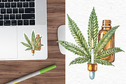 CBD Oil. Hemp illustration, a Food Illustration by Ann Astro (Thumbnail 4 of 8)