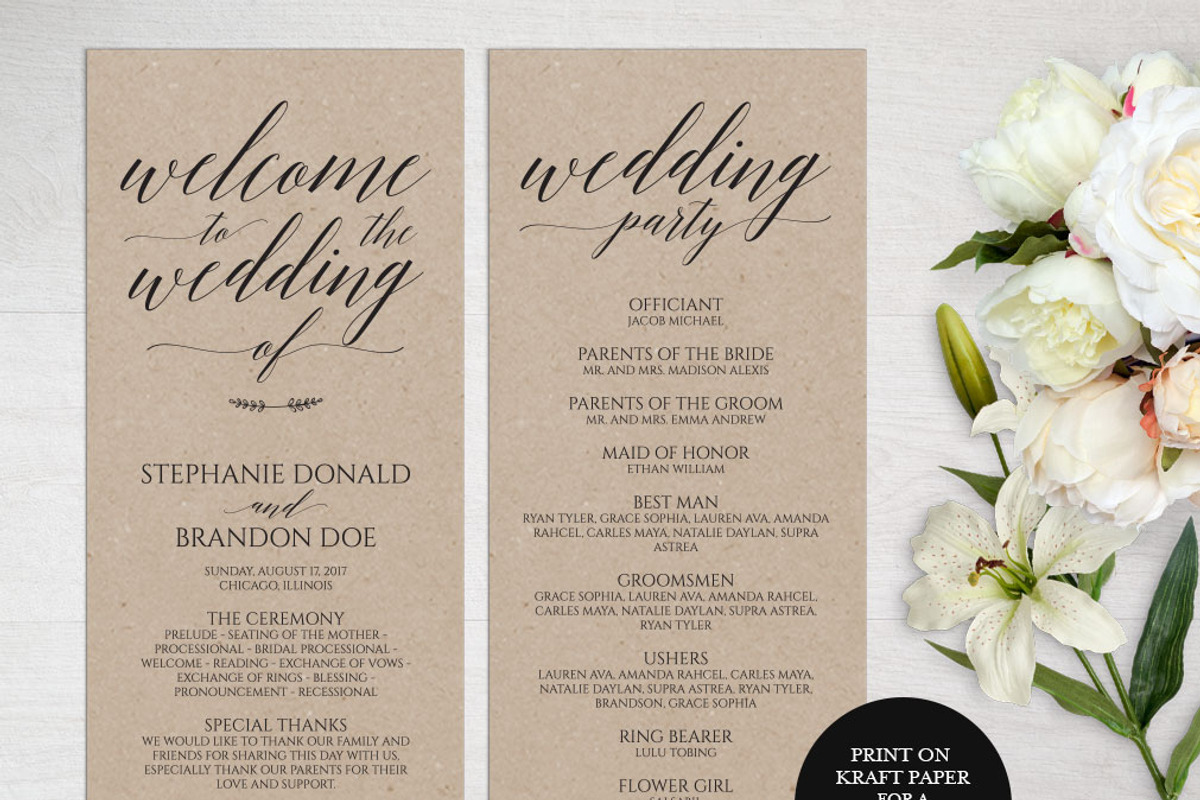 Rustic Wedding Program Template SHR1, an Invitation Template by Shafura_Wedding (Photo 2 of 4)
