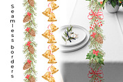 Xmas Watercolor Clipart, a Seasonal Illustration by Eves_Aquadreams (Thumbnail 4 of 13)