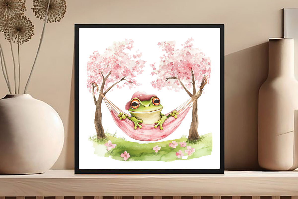 Spring Funny Frog Clipart, an Illustration by DreamCafeArt (Photo 4 of 5)
