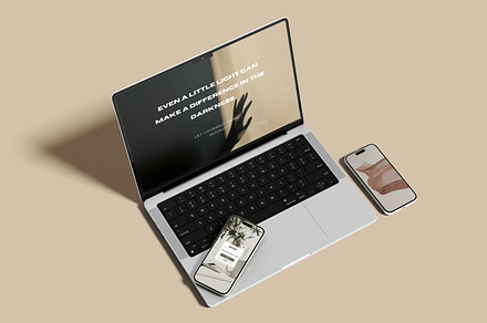 Laptop and iPhone mockup, a Mac Mockup by safrizalstudio