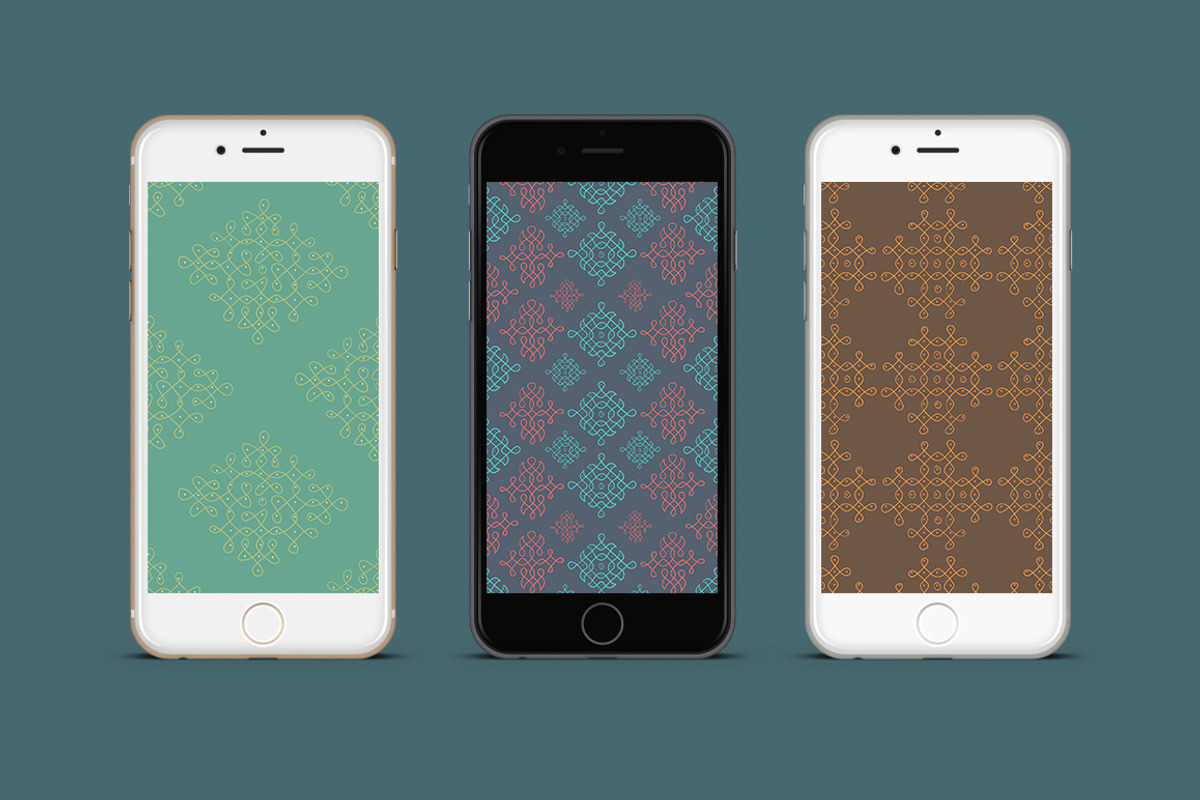 10 Seamless Indian Doodle Patterns, a Pattern Graphic by Swathi Kirthyvasan (Photo 5 of 7)