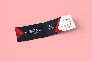 Folded Business Card Mockup 8 Views