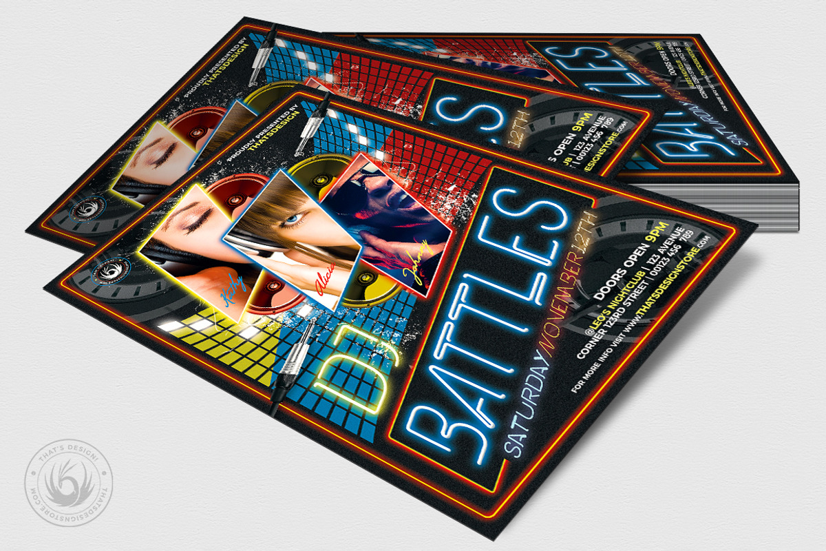 DJ Battle Flyer Template V1, a Flyer Template by ThatsDesignArt (Photo 4 of 7)