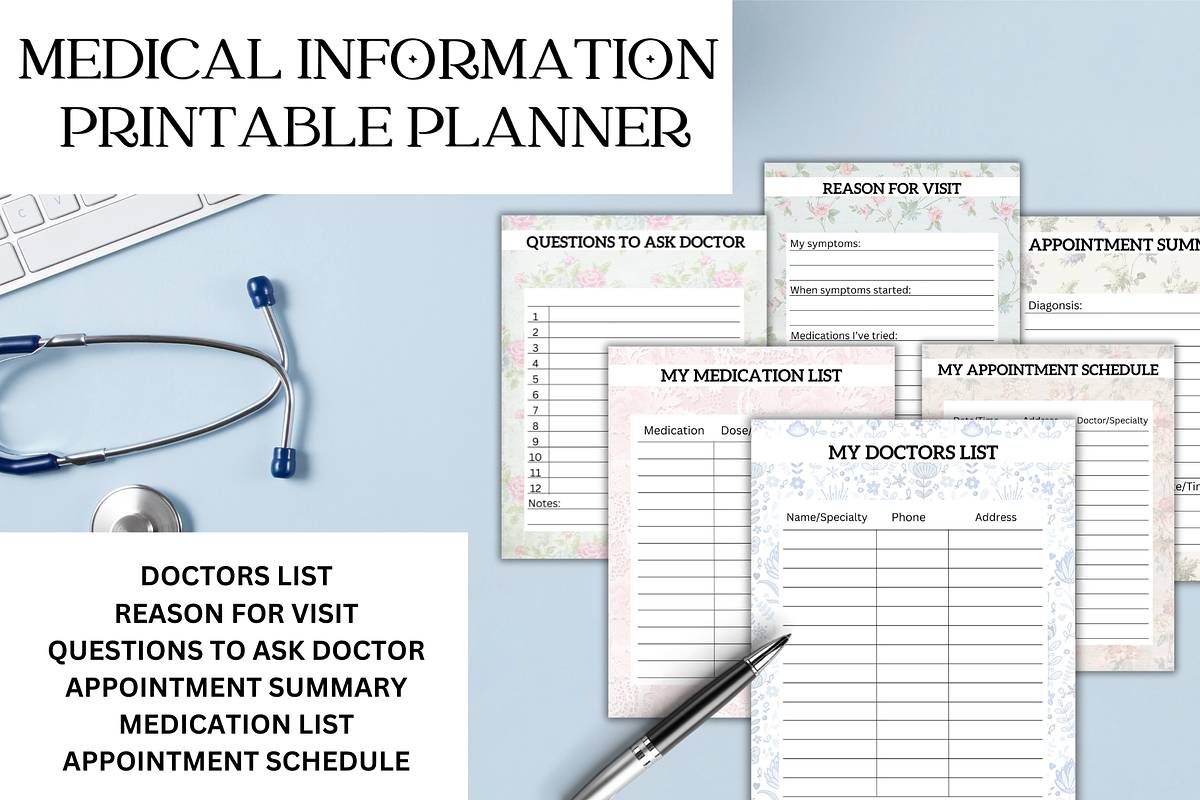 Medical Planner Organizer Journal, a Stationery Template by Pixels N Bows (Photo 1 of 3)