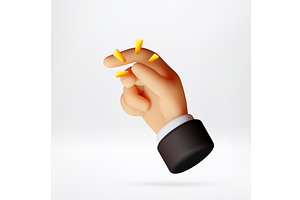 3D Hand making finger snap gesture., an Object Illustration by Abscent