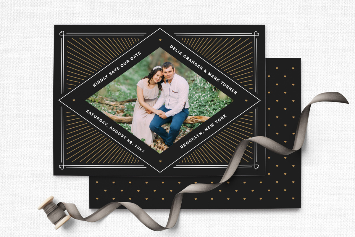 Art Deco Vintage Photo Save the Date, an Invitation Template by The Proper Type™ (Photo 1 of 2)