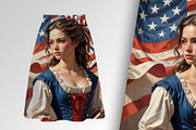 Patriot Woman and American Flag 1776, a Person Illustration by Sharon Schwalbe (Thumbnail 2 of 4)