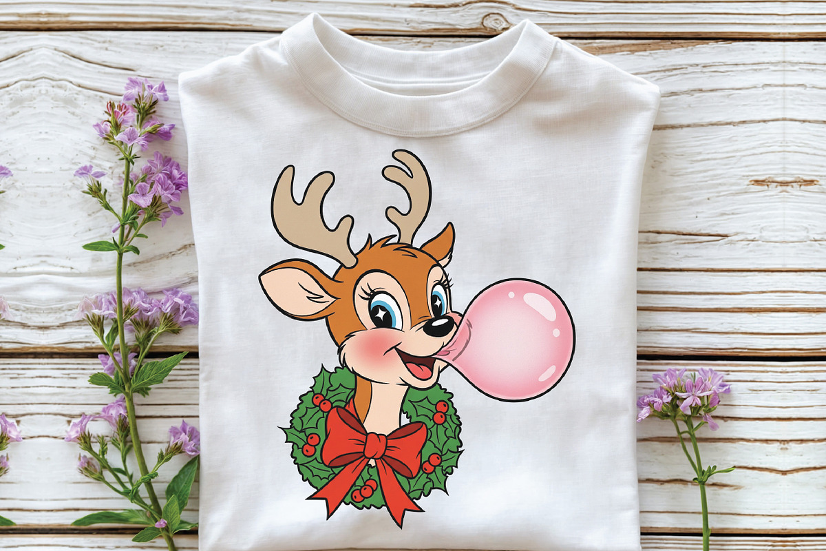 Christmas Reindeer Blowing Bubble, an Illustration by CraftArtStudio (Photo 2 of 4)