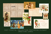 Merry Vintage Christmas Set, an Object Graphic by Anzhelika (Thumbnail 3 of 9)