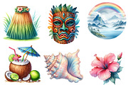 Watercolor Hawaii Clipart Bundle, an Illustration by SinaCreation (Thumbnail 3 of 5)