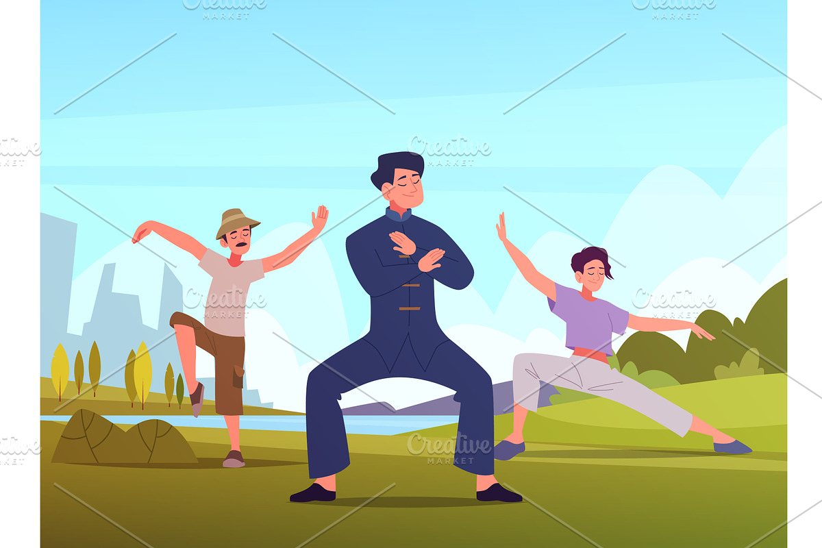 Tai chi. asian martial arts training, a Sport Illustration by Onyx