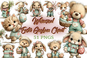 Whimsical Easter Gingham Clipart, an Illustration by Craft Nest
