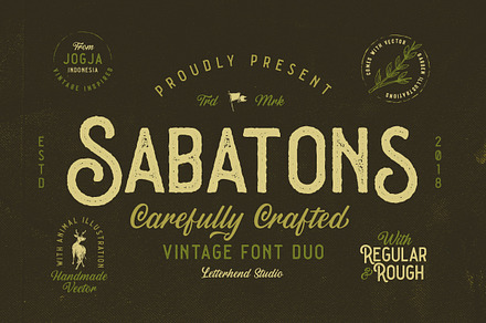 Sabatons - Vintage Font Duo, a Sans Serif Font by Letterhend Studio