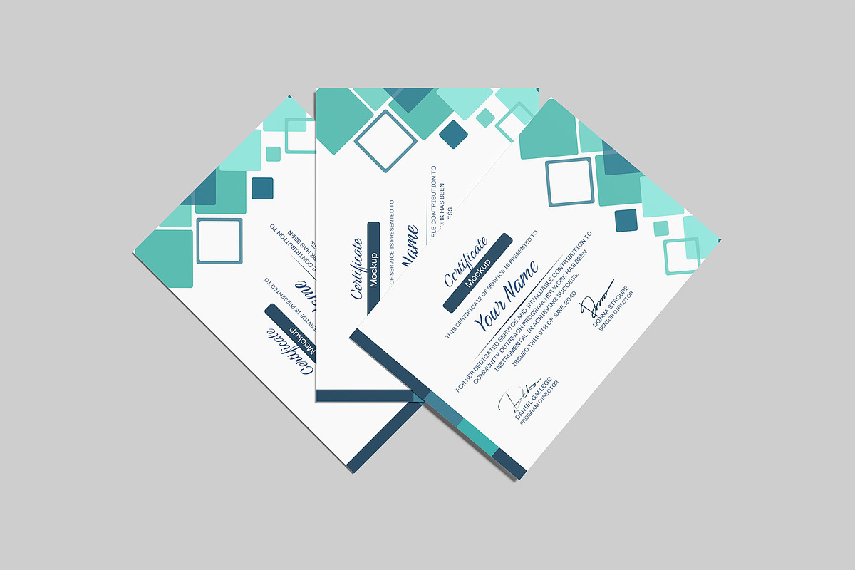 A4 Certificate Mockup, an Advertising Mockup by Graphiculon (Photo 5 of 11)