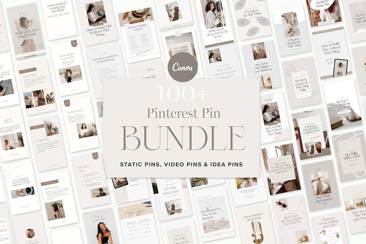 Pinterest Template BUNDLE Canva, a Social Media Template by Tabitha Emma (Photo 1 of 10)
