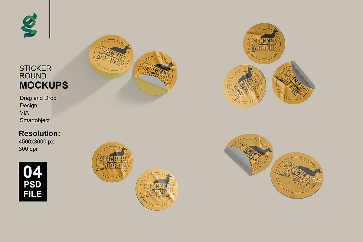 Circle Sticker Mockup, an Advertising Mockup by groens (Photo 1 of 5)