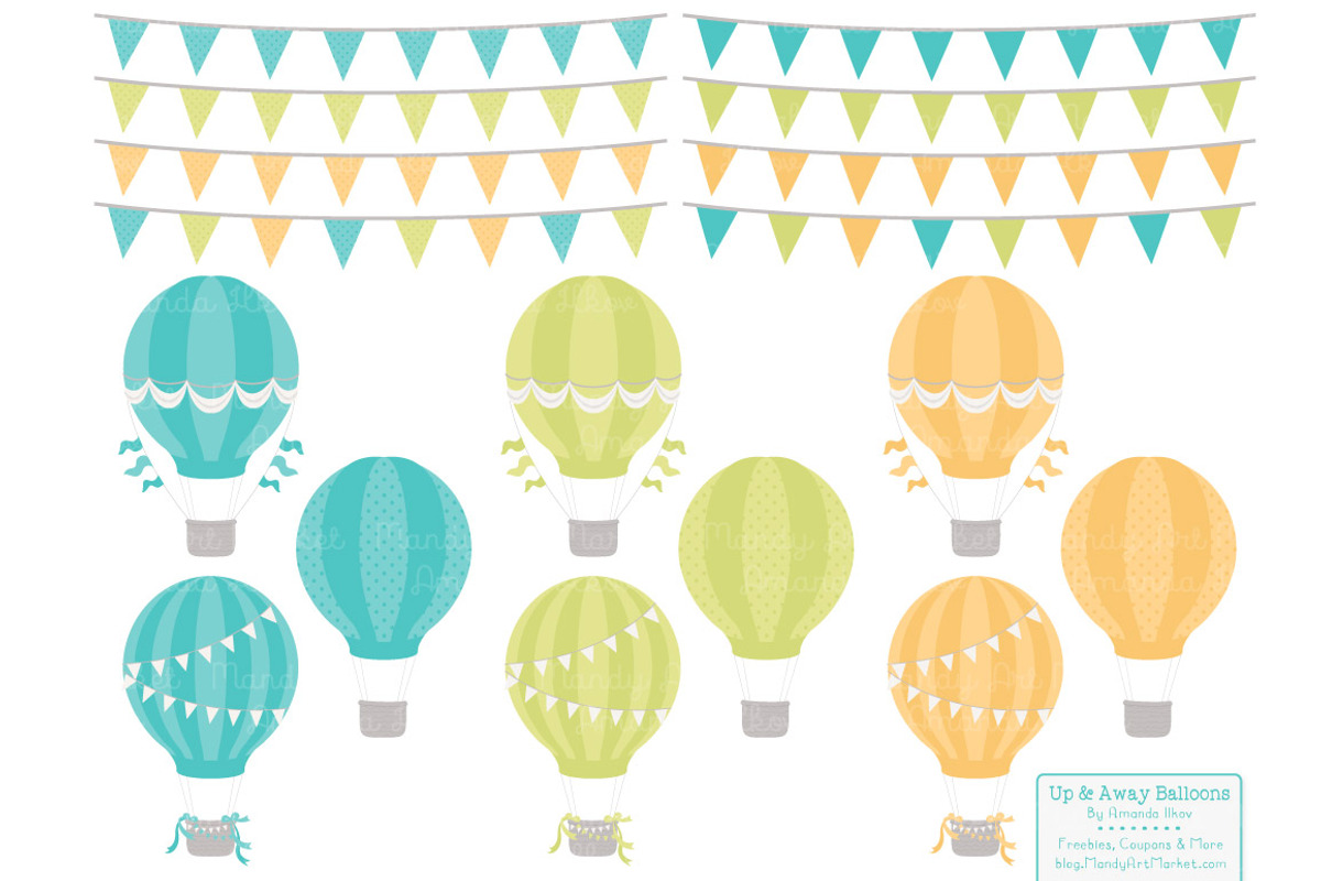 Boys Hot Air Balloons Vectors, an Illustration by Amanda Ilkov (Photo 4 of 5)