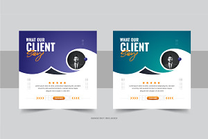 Client feedback social media post, a Social Media Template by Pavel_design