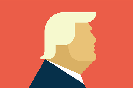 Donald Trump vector flat portrait