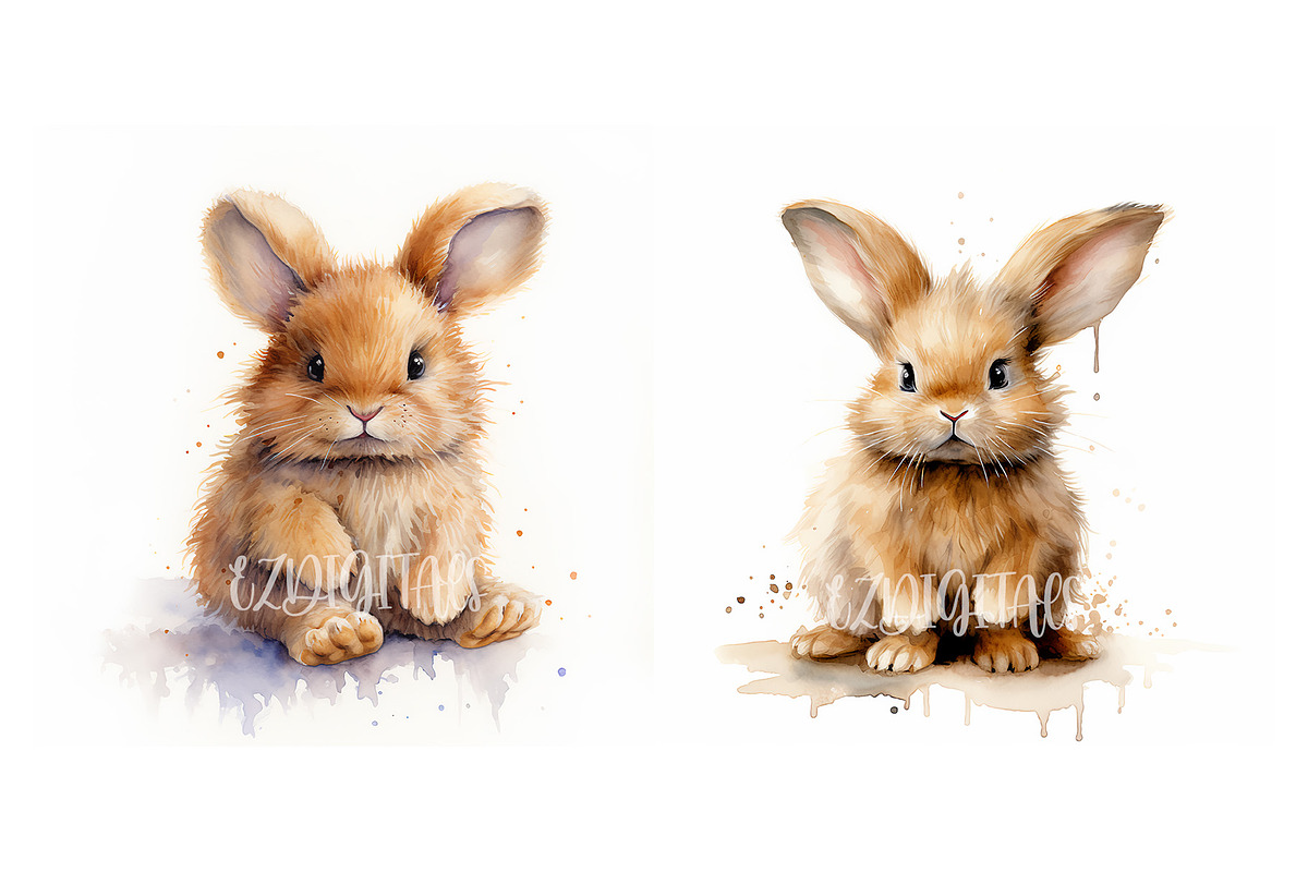 Watercolour Bunny Printables, an Object Graphic by EzDigitals (Photo 3 of 6)