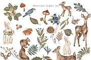 Watercolor Dark Forest Nursery Set, an Animal Illustration by Pati Paints (Thumbnail 3 of 13)