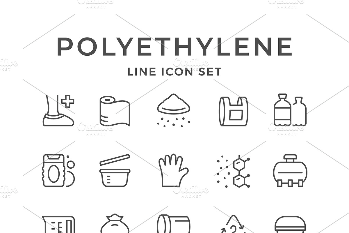Set line icons of polyethylene, an Outline Icon by motorama (Photo 1 of 2)