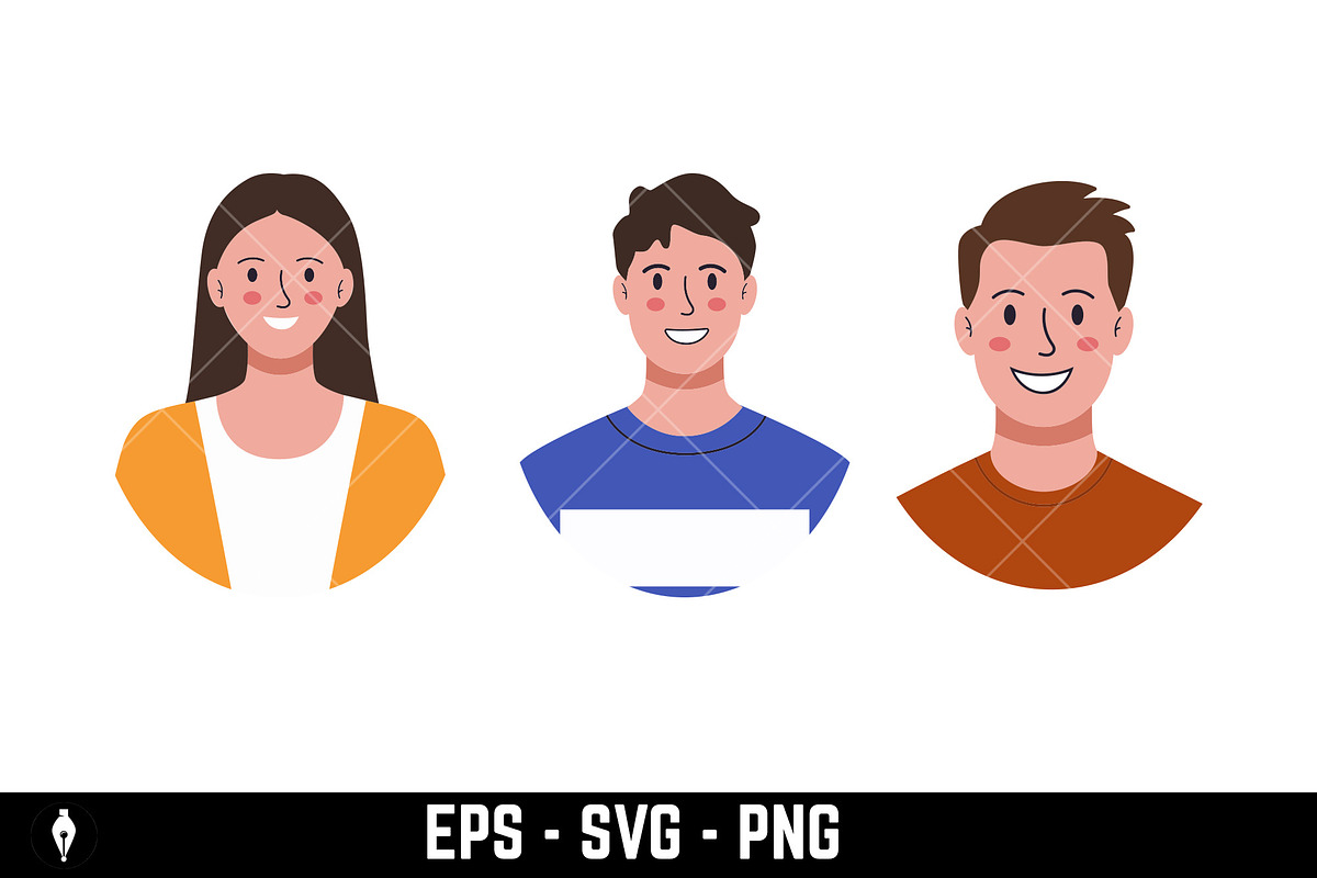avatars representing various people, a Person Illustration by Vectorhight (Photo 3 of 3)