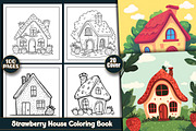 Strawberry House Coloring Book, an Object Illustration by protabsorkar11 (Thumbnail 1 of 7)