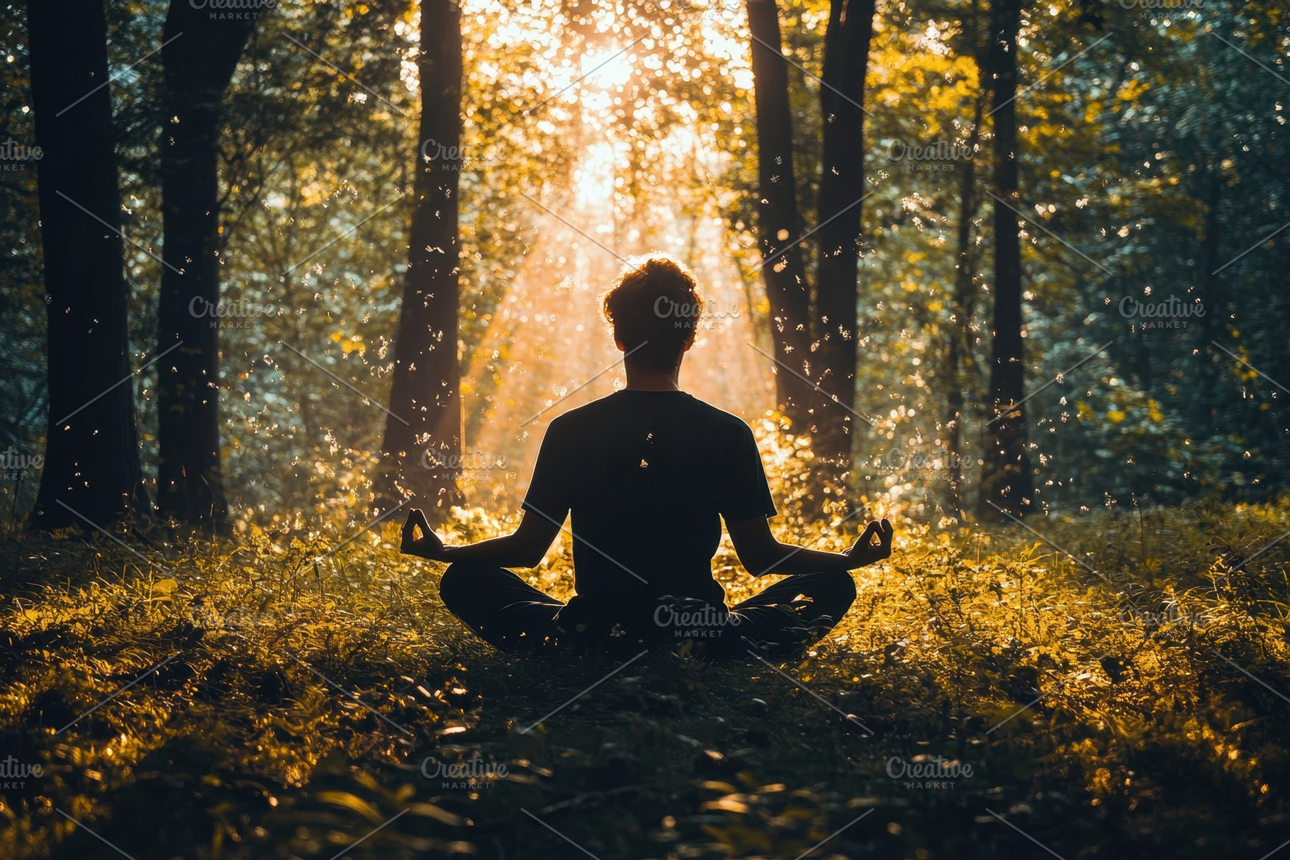 Meditation in nature nurtures peace, a Photo by Pavel_design