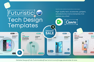 Futuristic - Tech Canva Templates, a Social Media Template by Exceptionalways