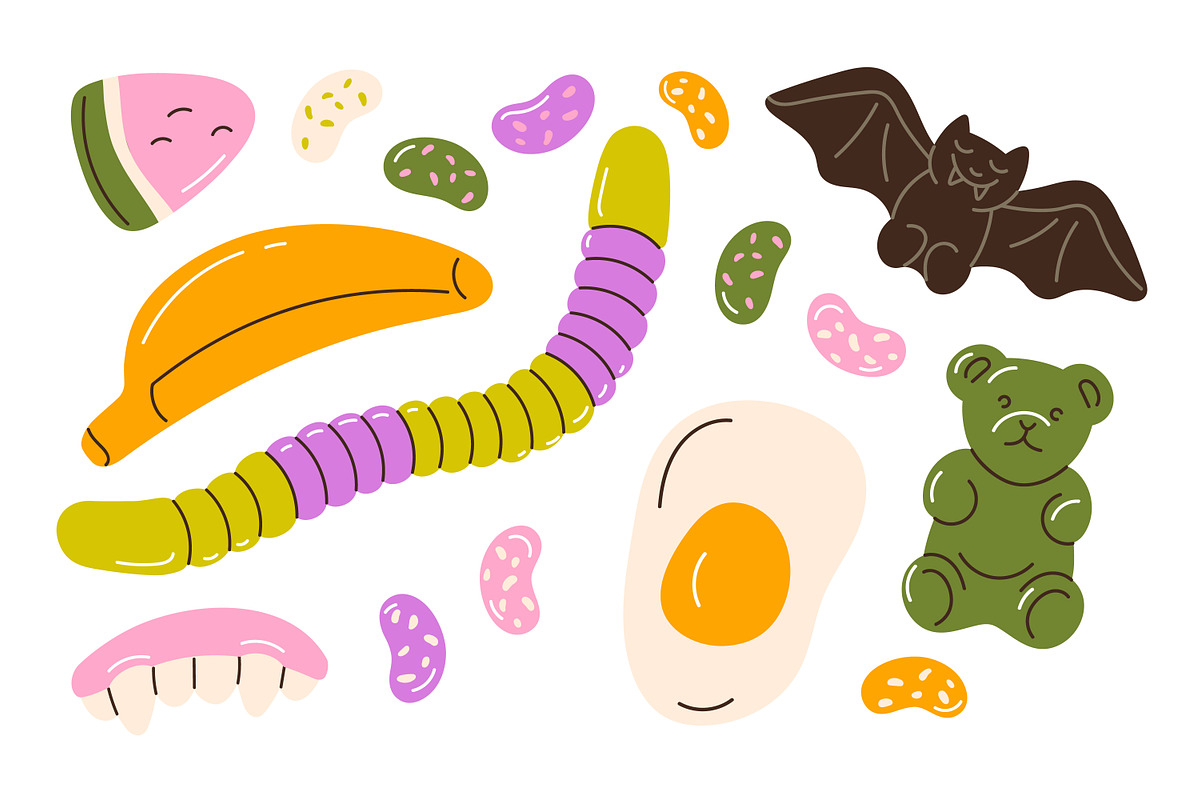 Gummy candies. Jelly sweets set, a Food Illustration by Good Studio (Photo 5 of 7)