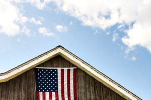 American Flag & Blue Skies
