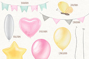 Watercolor Baby Elephant Clipart, a Decorative Illustration by ekossa_art (Thumbnail 5 of 8)