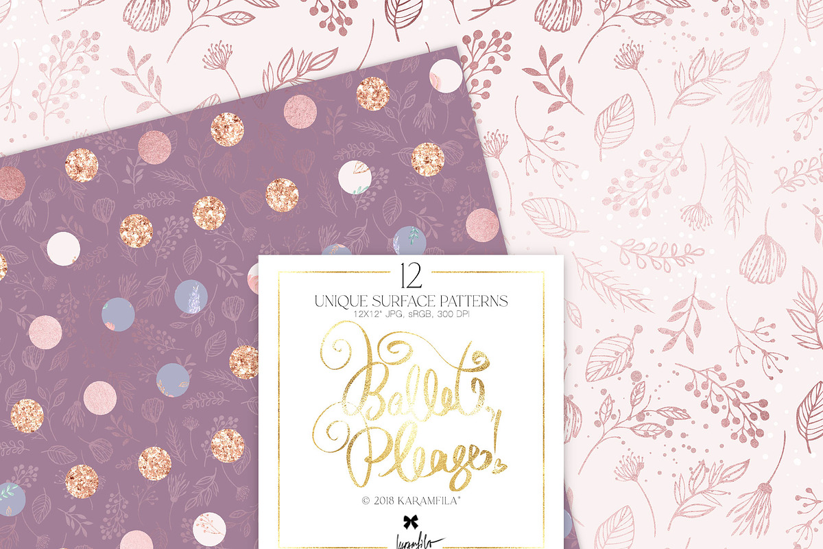 Ballerina Elegant Basics Patterns, a Pattern Graphic by KaramfilaS (Photo 3 of 9)
