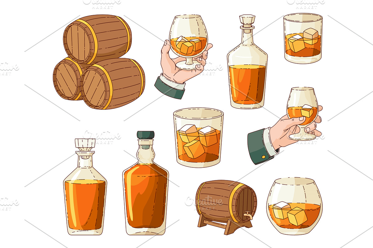 Whiskey advertising vintage, an Object Illustration by Things for designers