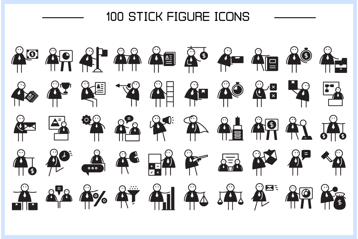 Funny Office Employee Stick Figures, a Work Illustration by Designfour (Photo 3 of 8)