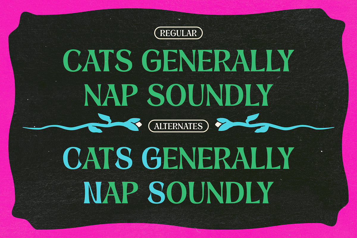 Snovacy - Psychedelic Display Font, a Sans Serif Font by Drizy (Photo 4 of 10)