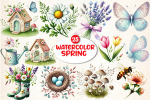 Spring Sublimation Clipart Bundle, a Seasonal Illustration by DreamArtGraphic