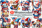 4th Of July gnomes Sublimation Clipa, an Illustration by Rose Art (Thumbnail 1 of 7)