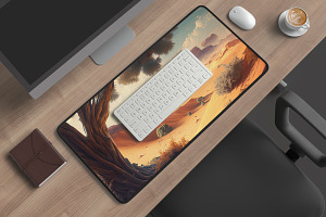 Desk Mat Mockup Fully Editable