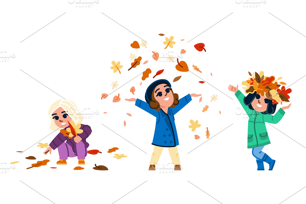 nature collecting autumn leaves, a Person Illustration by pikepicture