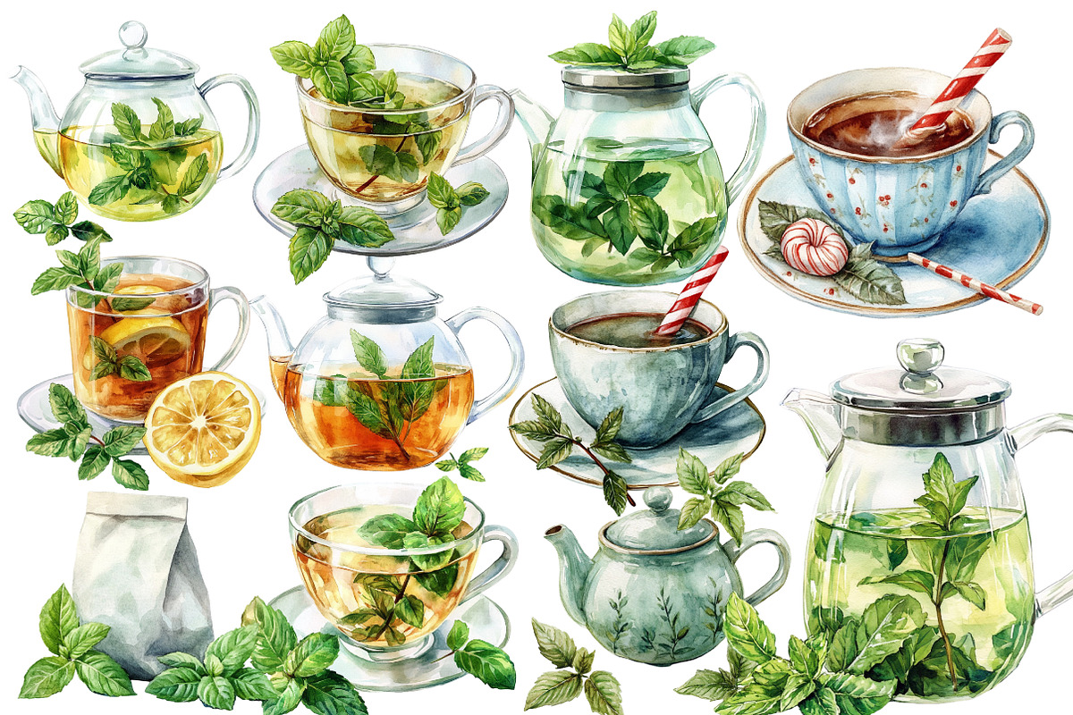 Watercolor  Tea clipart, an Illustration by Designworld (Photo 2 of 4)