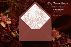 Floral Envelope Liner Template, an Invitation Template by Shwet Art