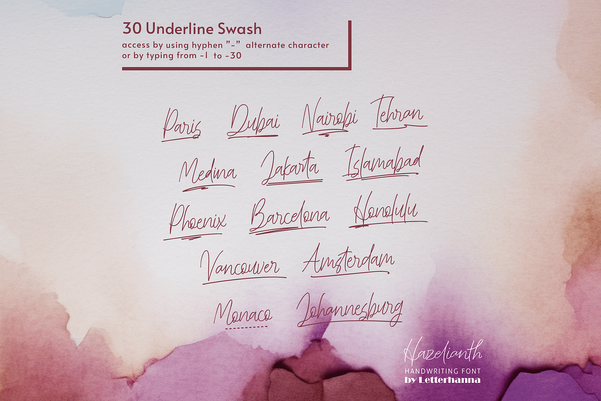 Hazelianth Font, a Handwritten Font by Letterhanna Studio (Photo 7 of 12)